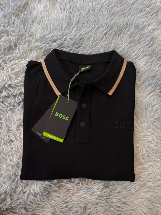 Camisa Boss Negro Cuello Delineado
